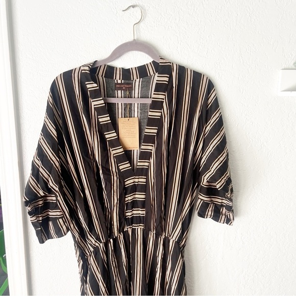 Uma & Leopold Dress Women's XL Anita Pinstripe Flowy Caftan NWT - Picture 2 of 14